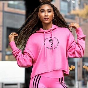 Peloton x Adidas Pink Crop Hoodie size M
